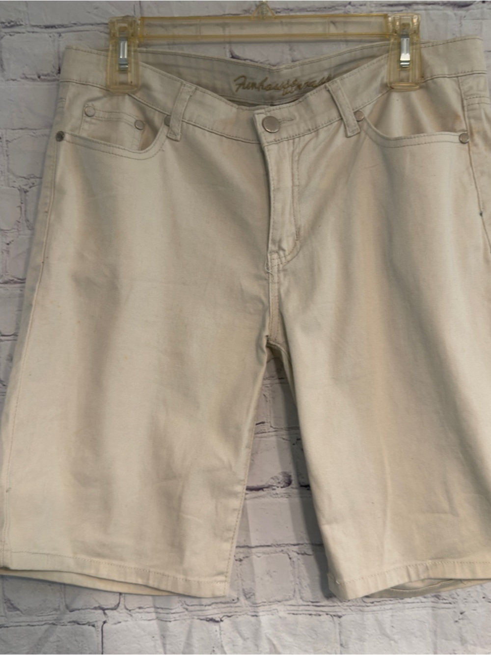 Light Khaki High-Rise Bermuda Shorts sz 11